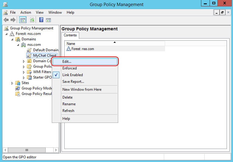 MyChat Group Policy editing