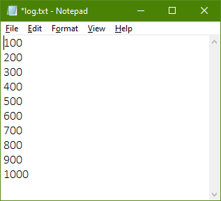A result of AddLineToFile function work in MyChat Scripts Engine
