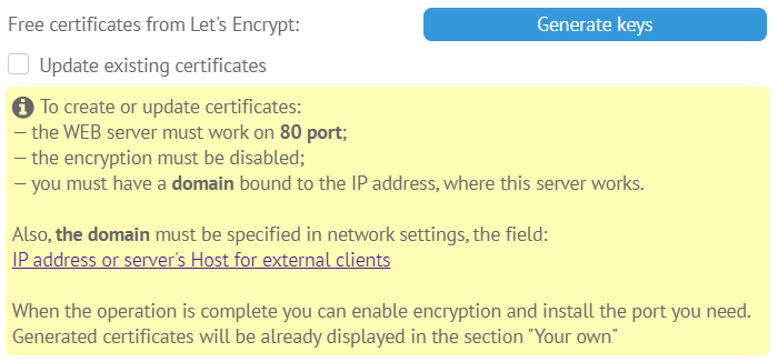 Get free HTTPS certificate from Let's Encrypt in MyChat
