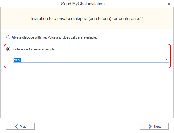Inviting users to MyChat conference without registration