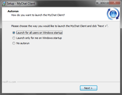 MyChat local messenger Autorun type