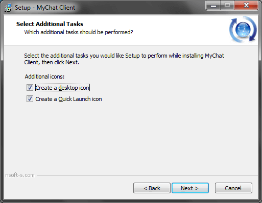 Icons for quick launch on the desktop and the Quick Launch toolbar