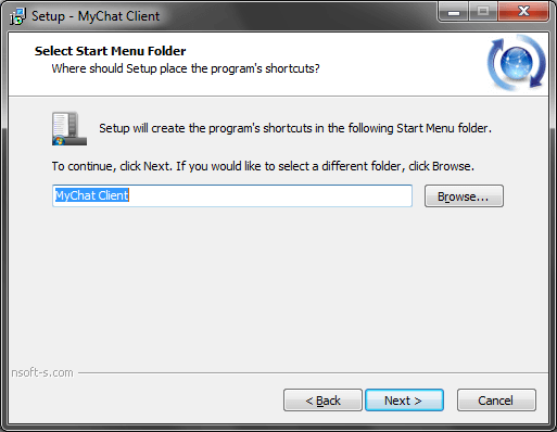 MyChat Client folder name in the "Start" menu
