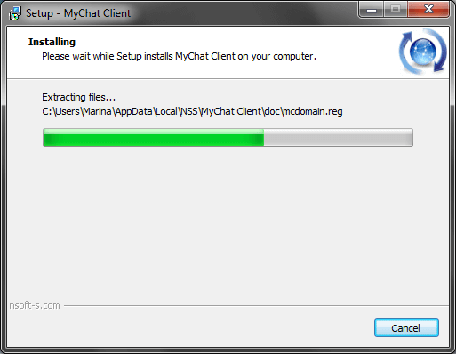 MyChat Client installer files copying