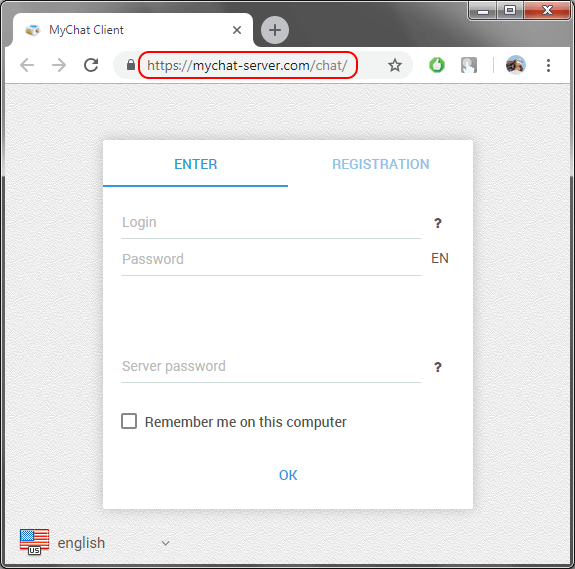 WEB version of MyChat Client