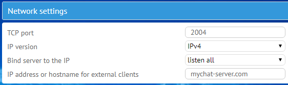 MyChat Server network configuration for calls over the Internet