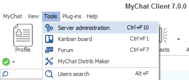 How to open Admin Panel in MyChat Client?