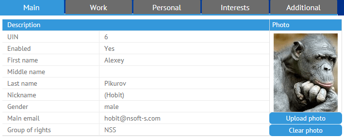 Profile of MyChat user