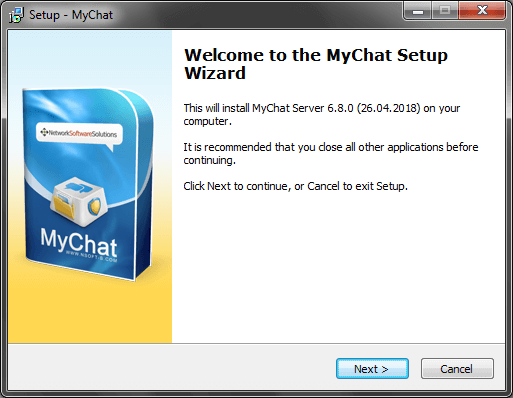 First step of MyChat Server installation
